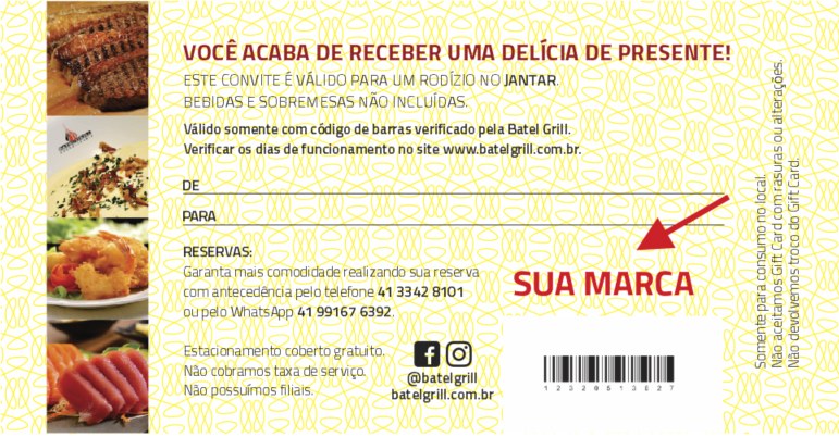 Gift Card jantar - verso